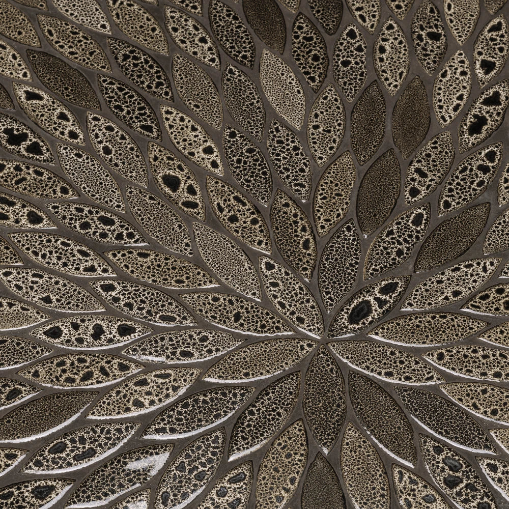 Masa din Ceramica Maro si Metal Alama L80xH76cm Declan  Eichholtz
