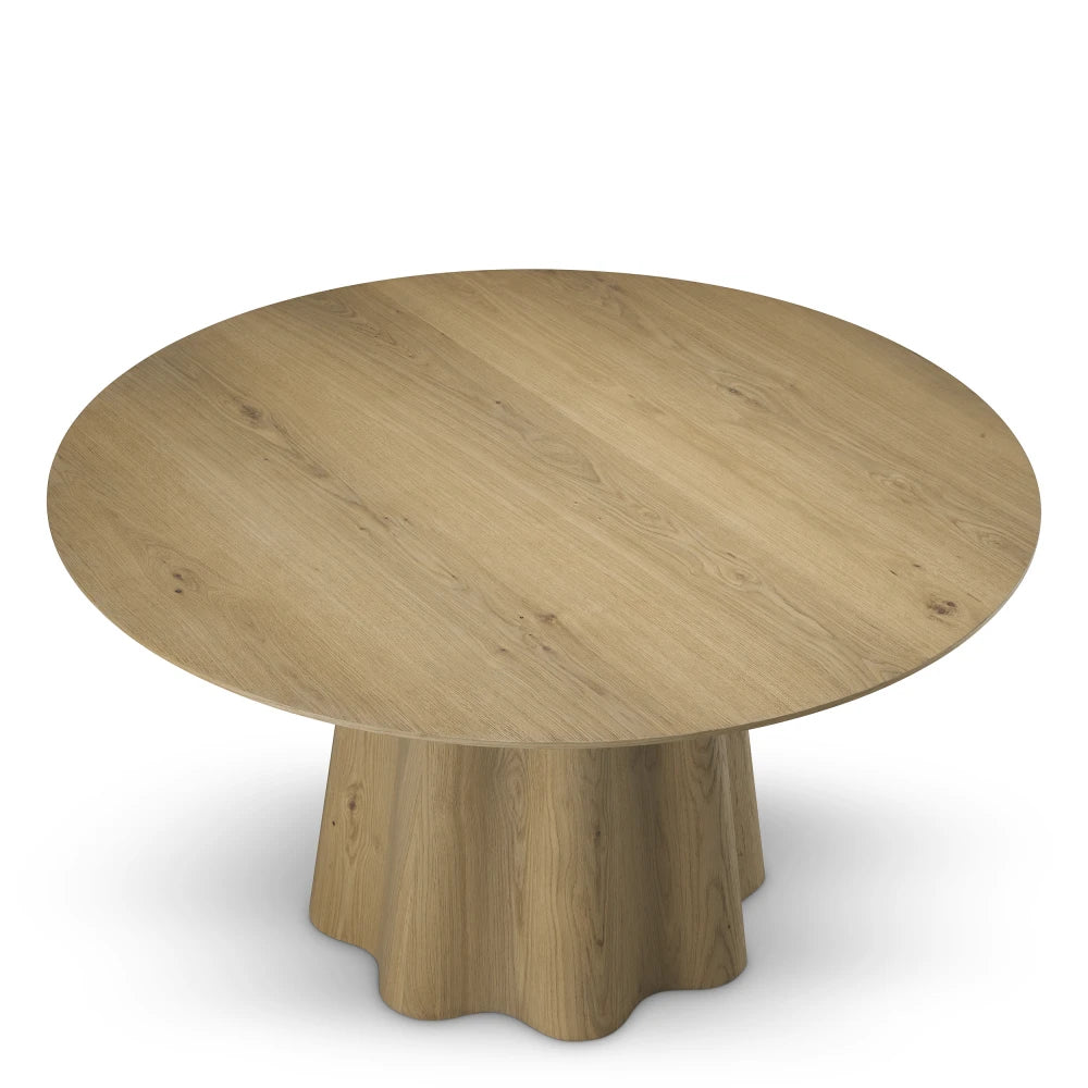 Masa din Furnir de stejar Maro D140xH76cm Papyrus Eichholtz