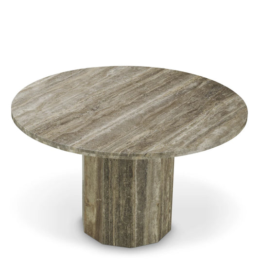 Masa din Travertin Gri argintiu D130xH75.5cm Florence Eichholtz