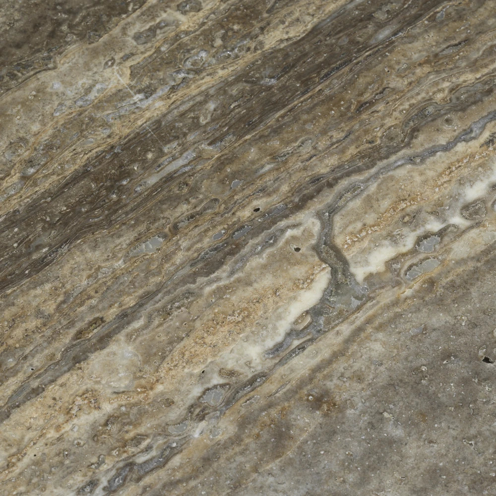 Masa din Travertin Gri argintiu D130xH75.5cm Florence Eichholtz