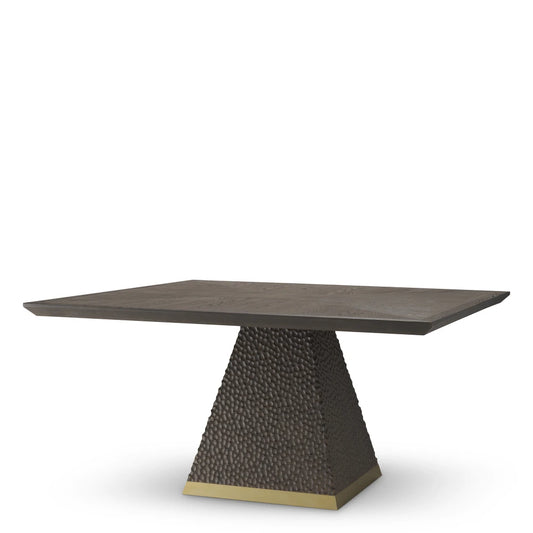 Masa din Furnir de stejar Maro si Metal/Furnir de stejar Alama/Maro L150xH76cm Rexton Eichholtz