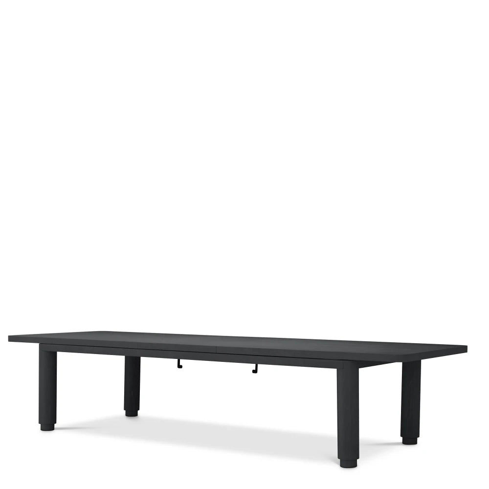 Masa extensibila din Furnir de stejar Negru L280-350xH80cm Atelier L Eichholtz