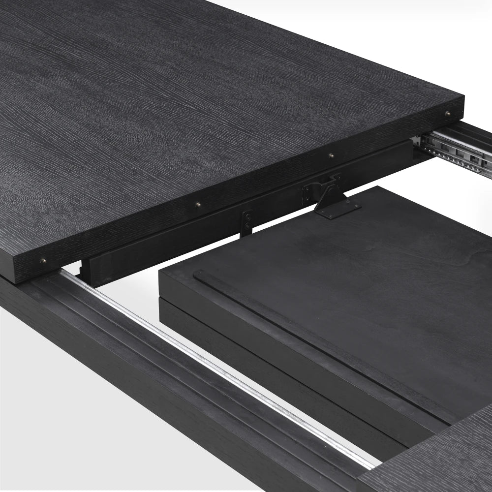 Masa extensibila din Furnir de stejar Negru L280-350xH80cm Atelier L Eichholtz