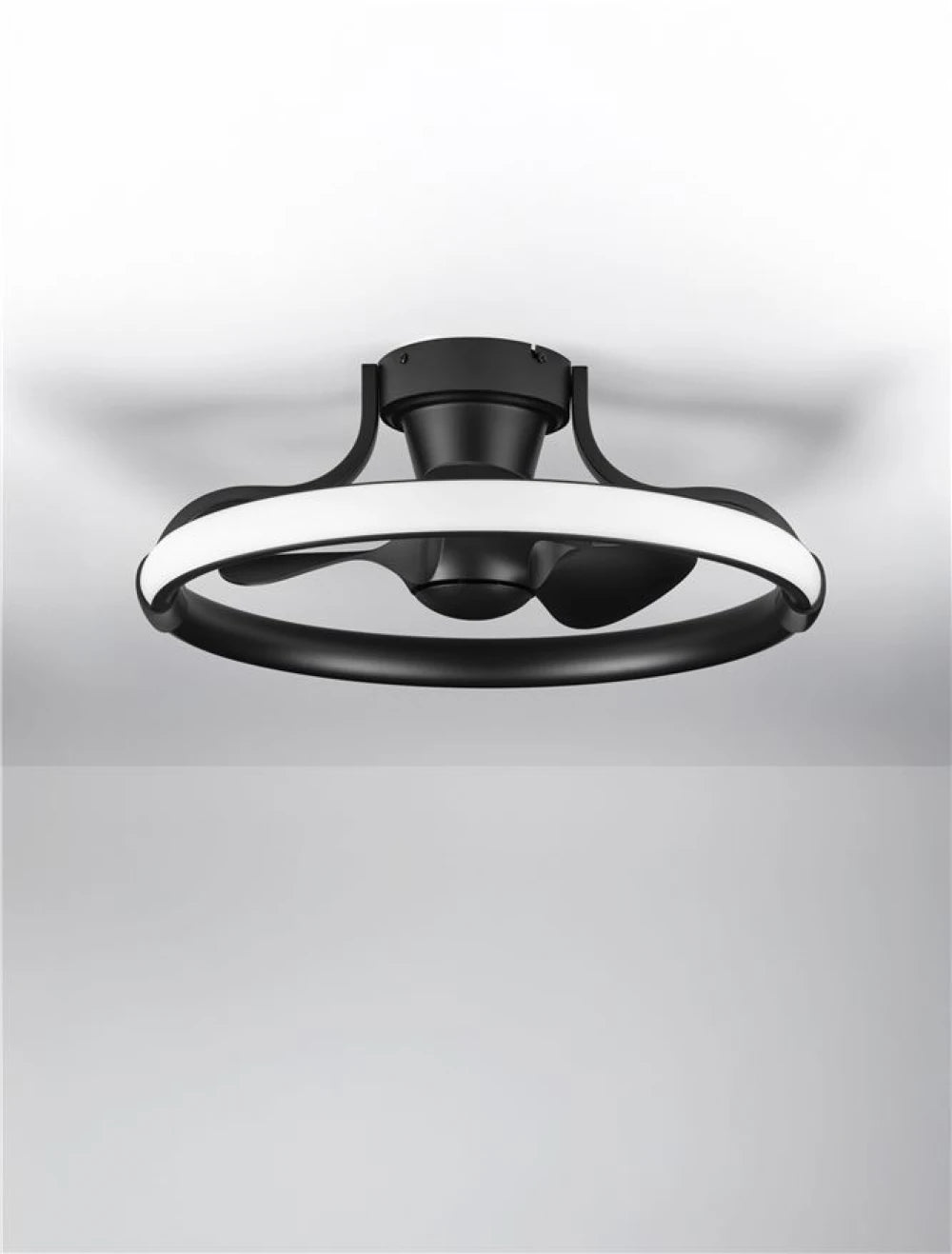 Ventilator din Metal Negru H24.5xD62cm IP20 35W 2198Lm 3000k BREVIA