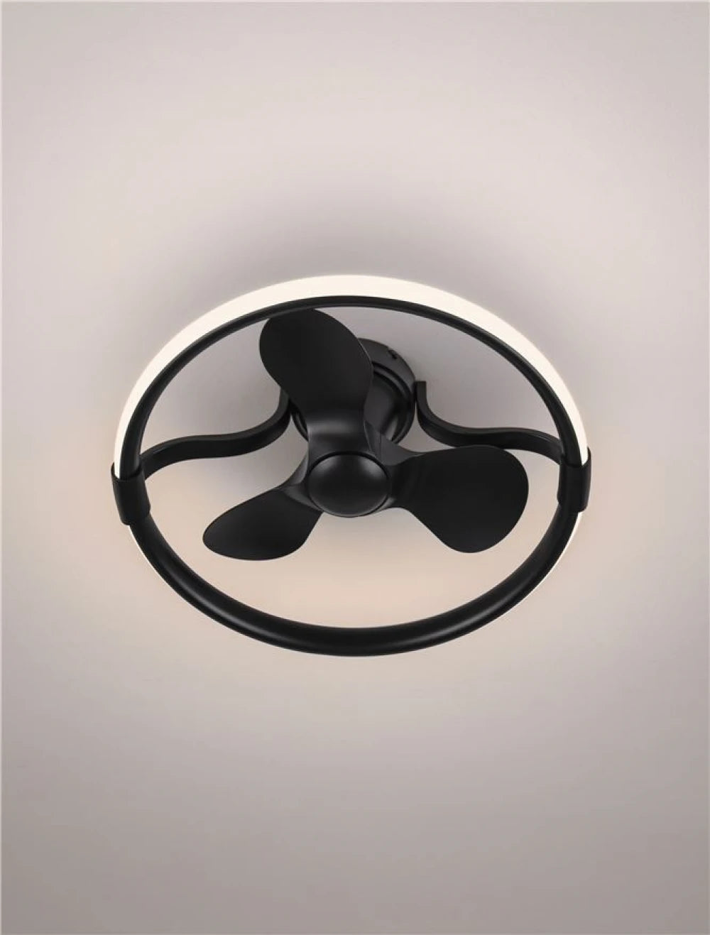 Ventilator din Metal Negru H24.5xD62cm IP20 35W 2198Lm 3000k BREVIA