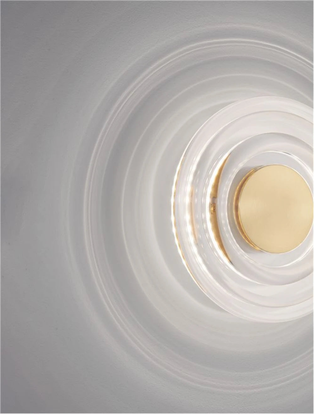Aplica de perete din Metal Auriu Acrilic Transparent D18cm IP20 5W 3000k Onrid
