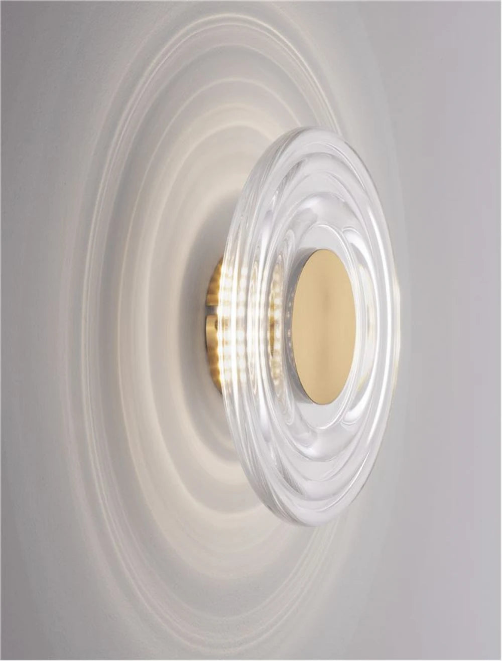 Aplica de perete din Metal Auriu Acrilic Transparent D18cm IP20 5W 3000k Onrid