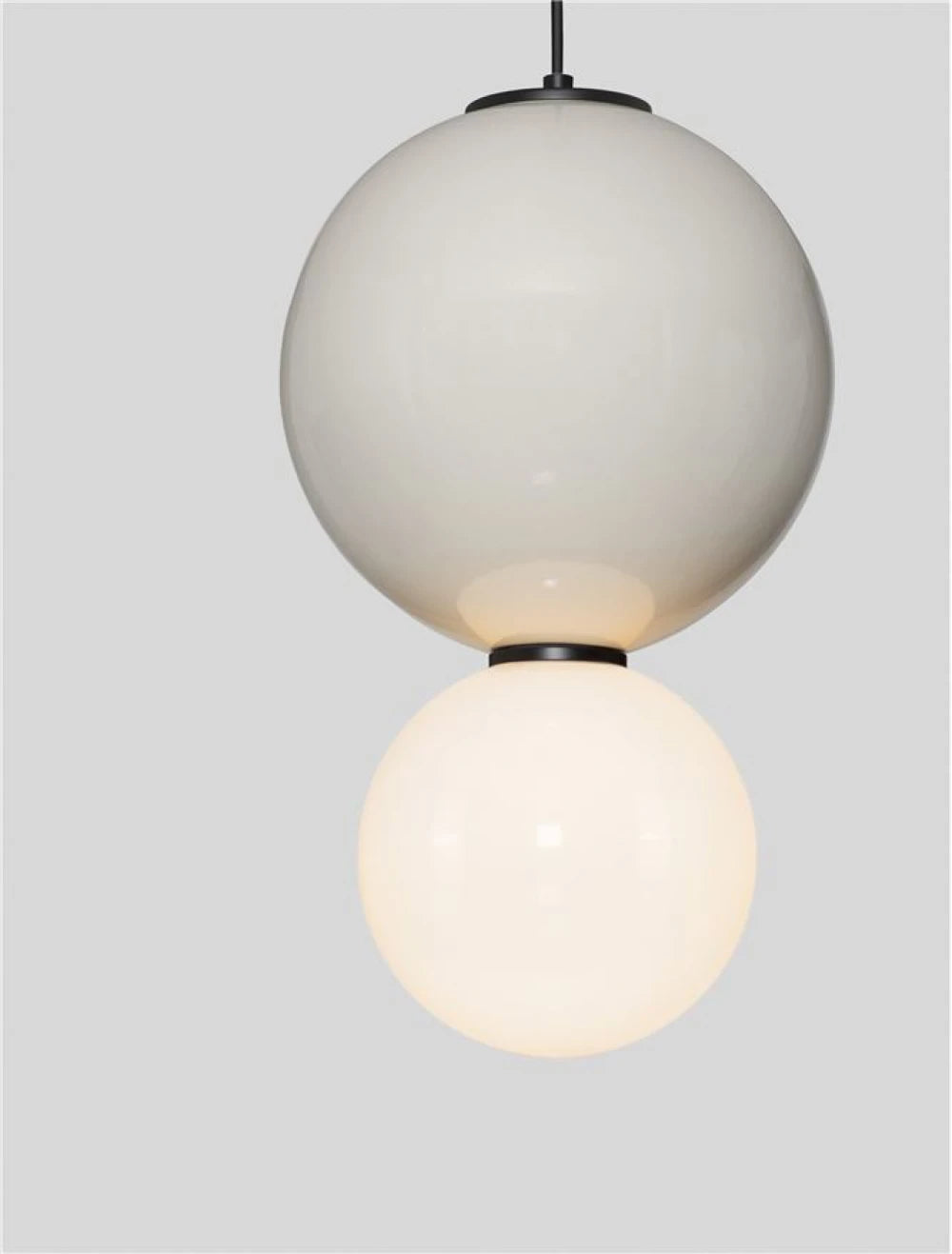 Pendul din Metal Negru Portelan Gri si Sticla alb H249xD25cm IP20 7W 420lm 3000k Noesis