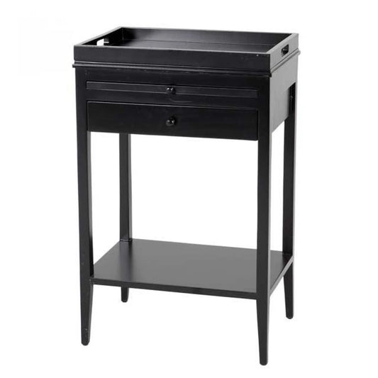 Noptiera din Lemn/MDF Negru L52xH82cm Broomer Eichholtz