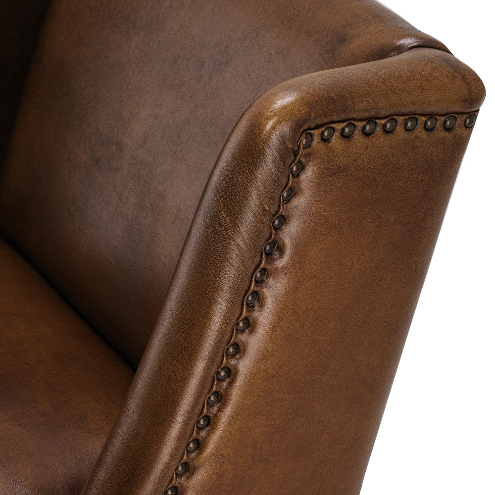 Scaun tapitat cu Piele Maro L56xA54xH82cm St. James Eichholtz