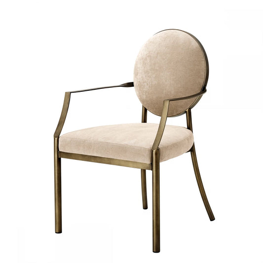 Scaun cu brate tapitat cu Catifea Grej L60.5xA60xH91cm Scribe Eichholtz