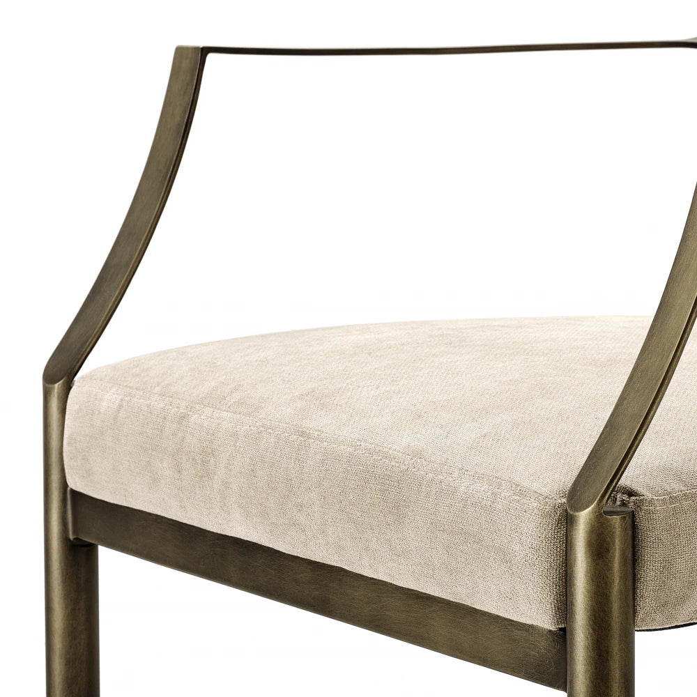 Scaun cu brate tapitat cu Catifea Grej L60.5xA60xH91cm Scribe Eichholtz