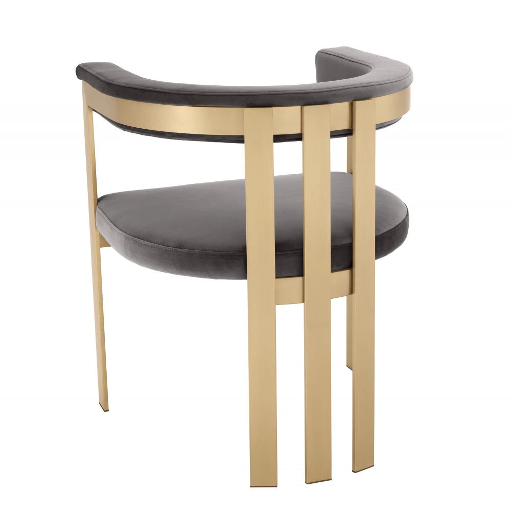 Scaun tapitat cu Catifea Gri L61xA56xH73cm Clubhouse Eichholtz