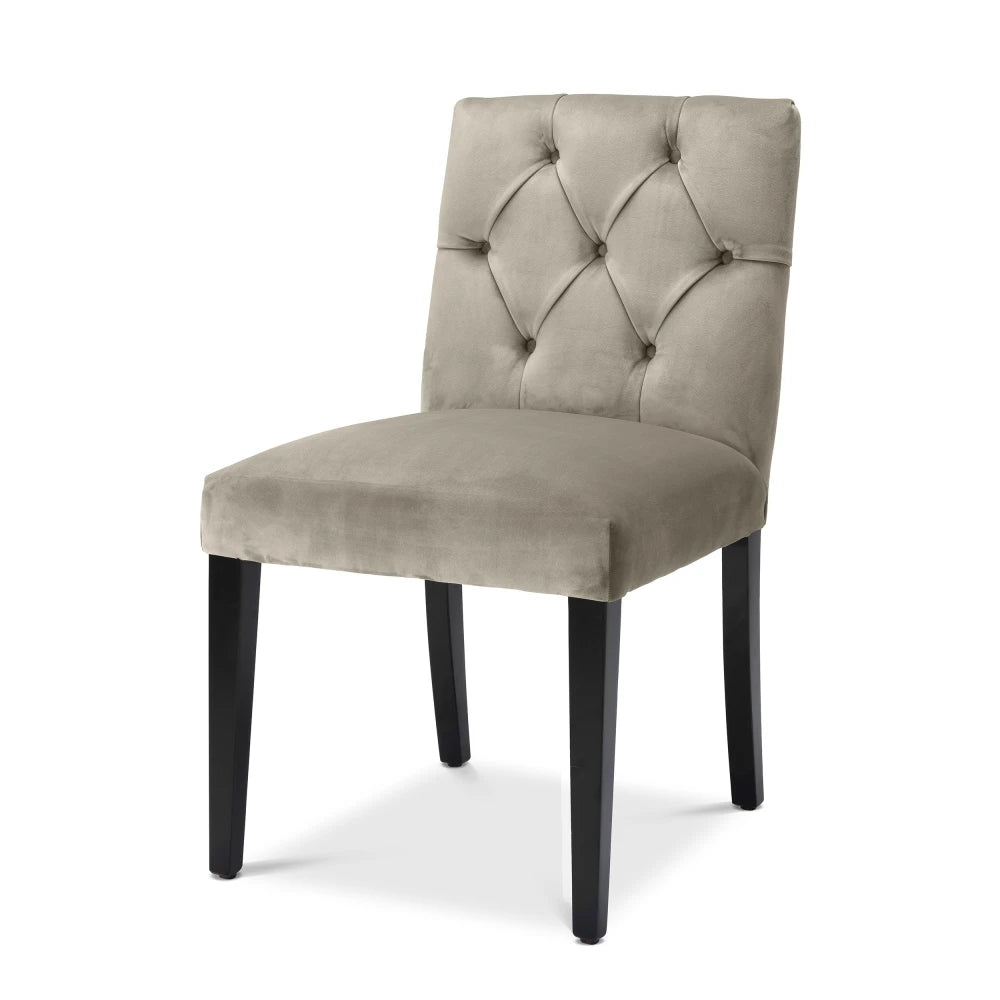 Scaun tapitat cu Catifea Grej L51xA64xH90cm Atena Eichholtz
