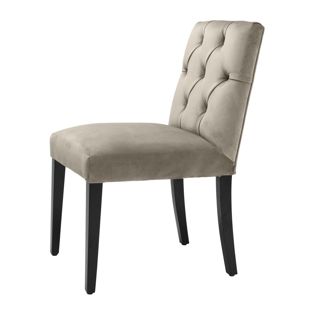 Scaun tapitat cu Catifea Grej L51xA64xH90cm Atena Eichholtz
