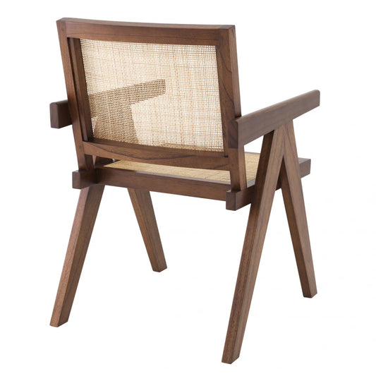 Scaun din Ratan Bej si Lemn Maro L57xA65.5xH90cm Aristide Eichholtz