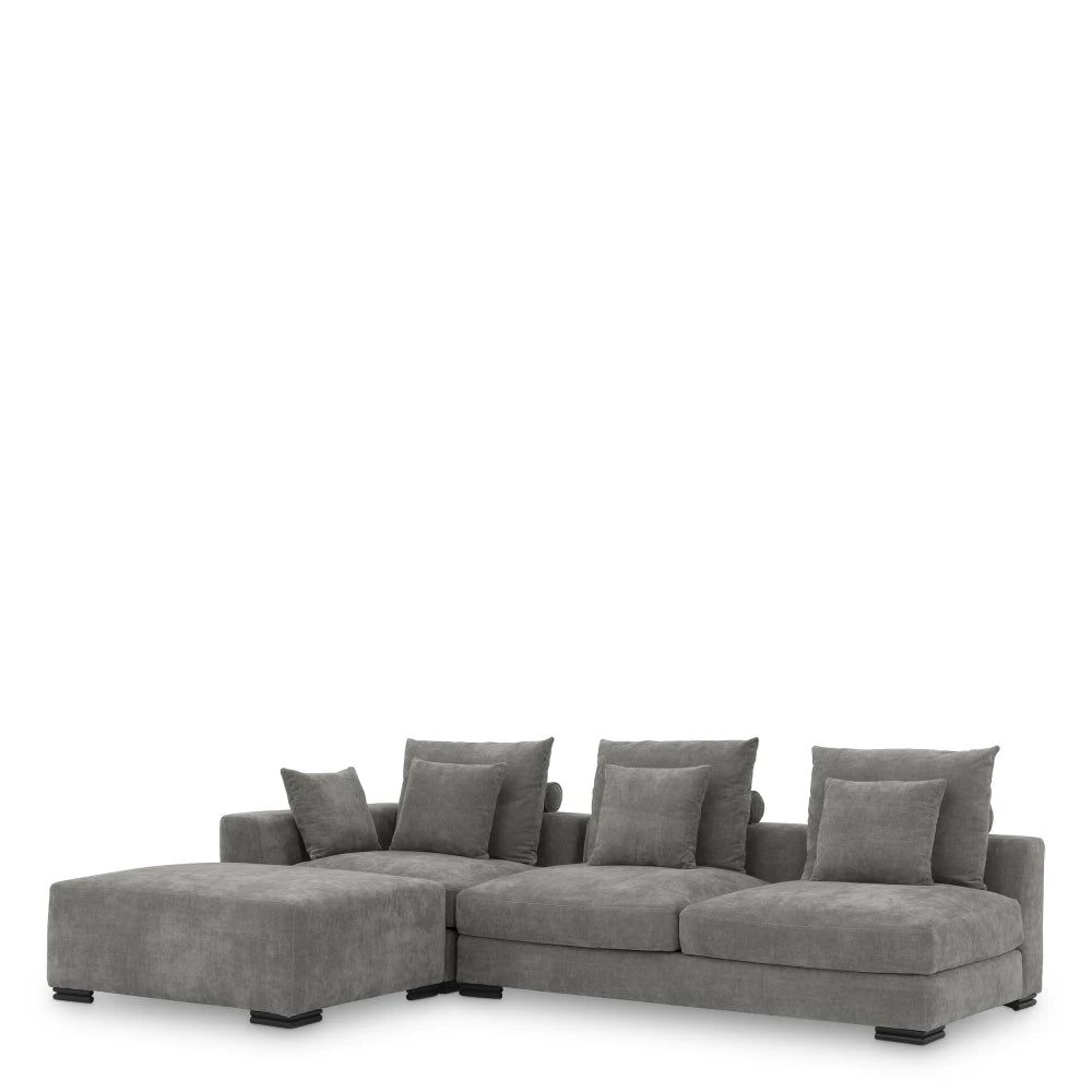 Modul cu 2 locuri tapitat cu Stofa Clarck Gri L182xA108xH90cm Clifford Eichholtz