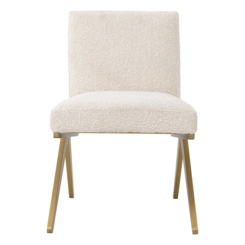 Scaun tapitat cu Stofa boucle Crem L54.5xA62xH80cm Fico Eichholtz