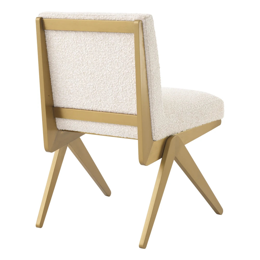 Scaun tapitat cu Stofa boucle Crem L54.5xA62xH80cm Fico Eichholtz