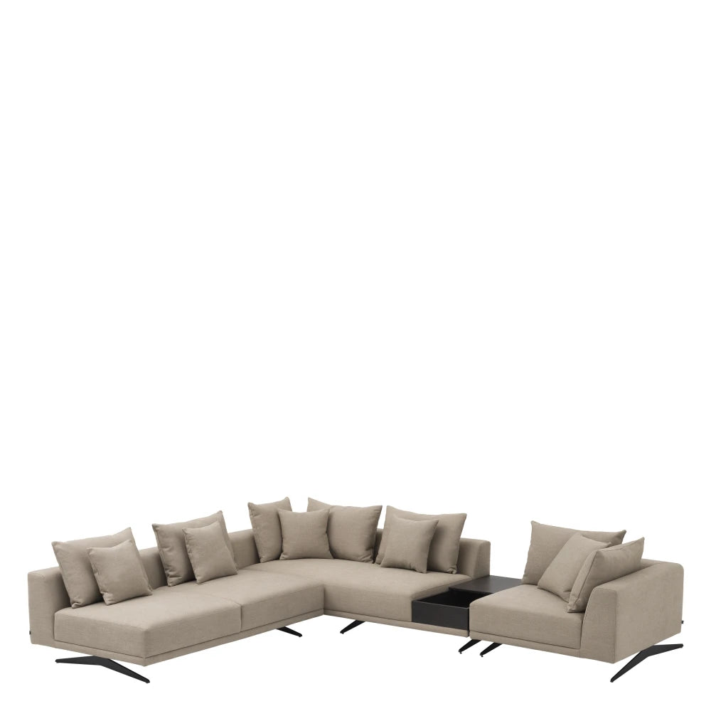 Coltar tapitat cu Stofa Avalon Bej sand L340xA291xH64cm Endless Eichholtz