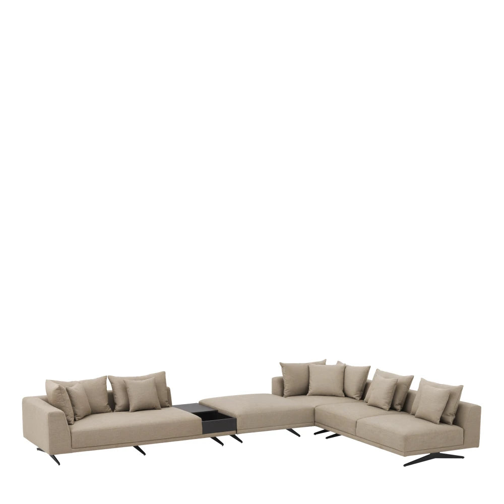 Coltar tapitat cu Stofa Avalon Bej sand L340xA291xH64cm Endless Eichholtz