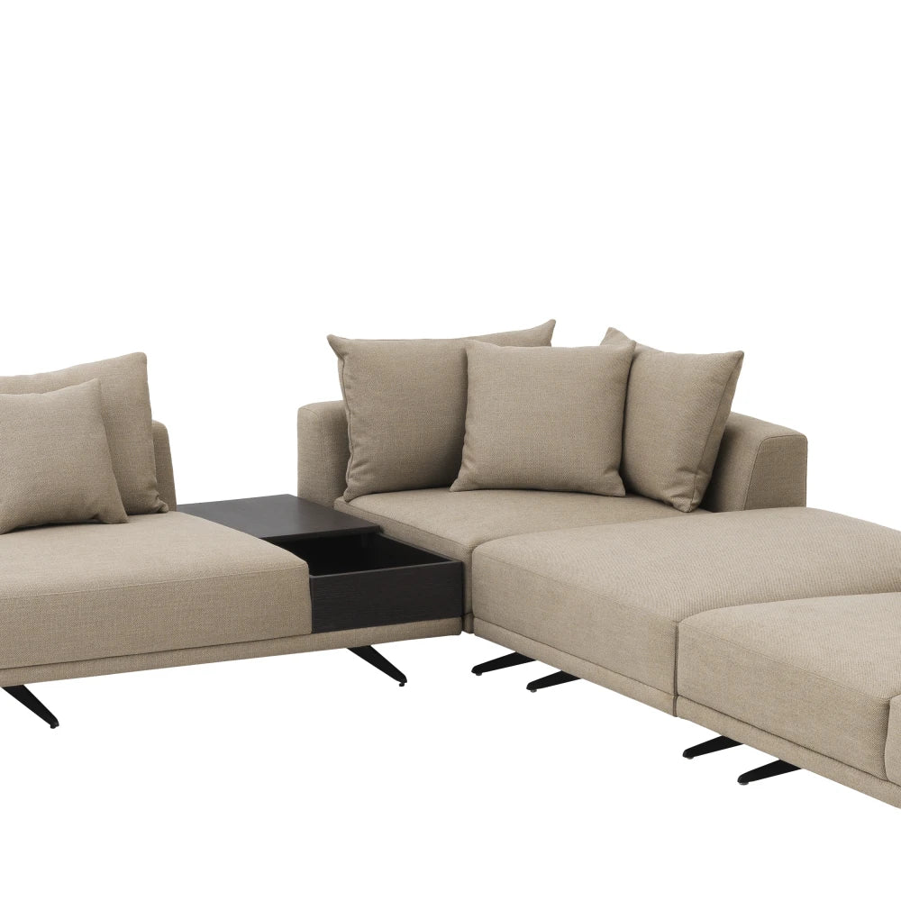Coltar tapitat cu Stofa Avalon Bej sand L340xA291xH64cm Endless Eichholtz