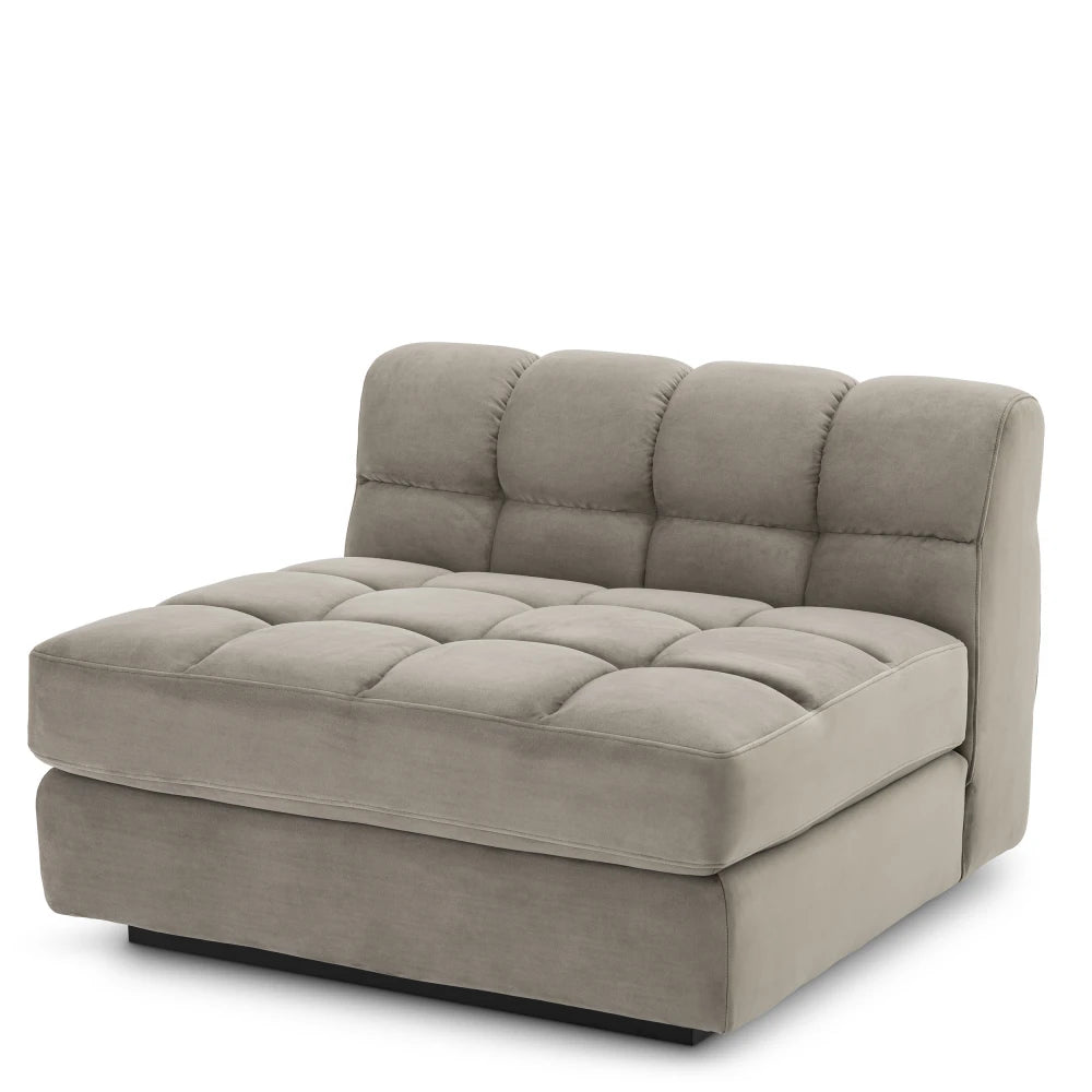 Modul de centru  tapitat cu Catifea Grej L92xA95xH68cm Dean Eichholtz