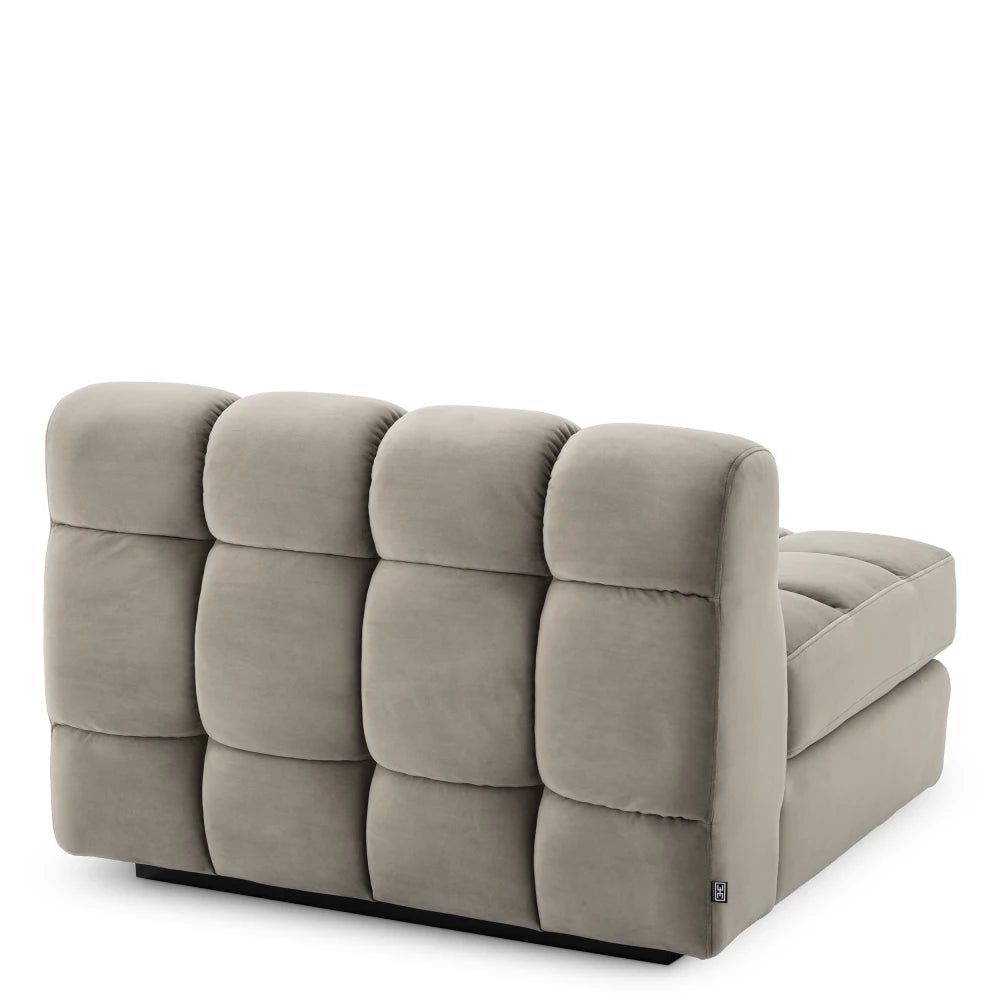 Modul de centru  tapitat cu Catifea Grej L92xA95xH68cm Dean Eichholtz