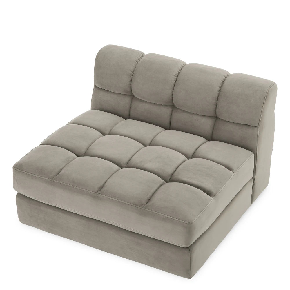 Modul de centru  tapitat cu Catifea Grej L92xA95xH68cm Dean Eichholtz