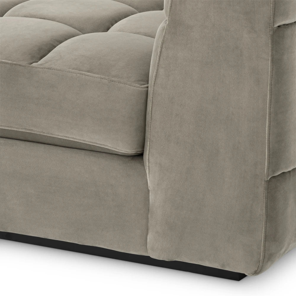 Modul de centru  tapitat cu Catifea Grej L92xA95xH68cm Dean Eichholtz