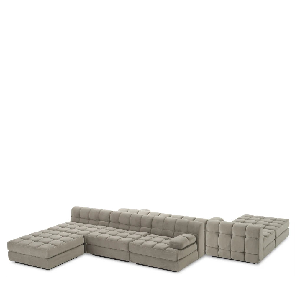 Puf tapitat cu Catifea Grej L93xA93xH42cm Dean Eichholtz