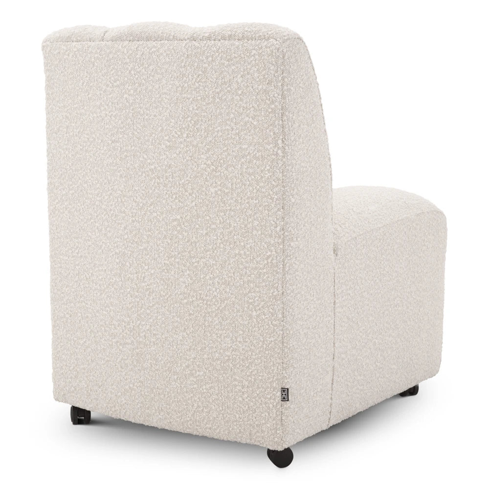 Scaun tapitat cu Stofa boucle Crem L62xA70xH84cm Kelly Eichholtz