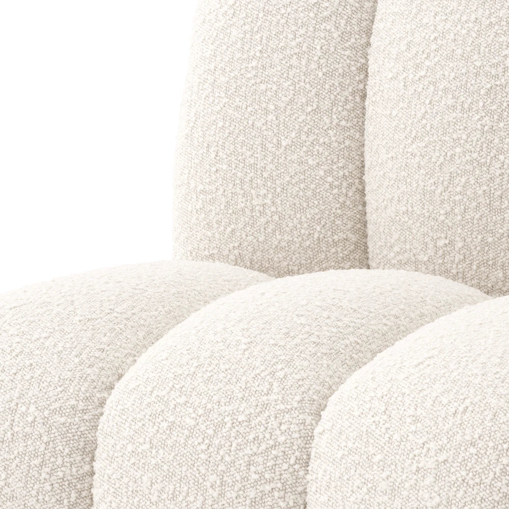 Scaun tapitat cu Stofa boucle Crem L62xA70xH84cm Kelly Eichholtz