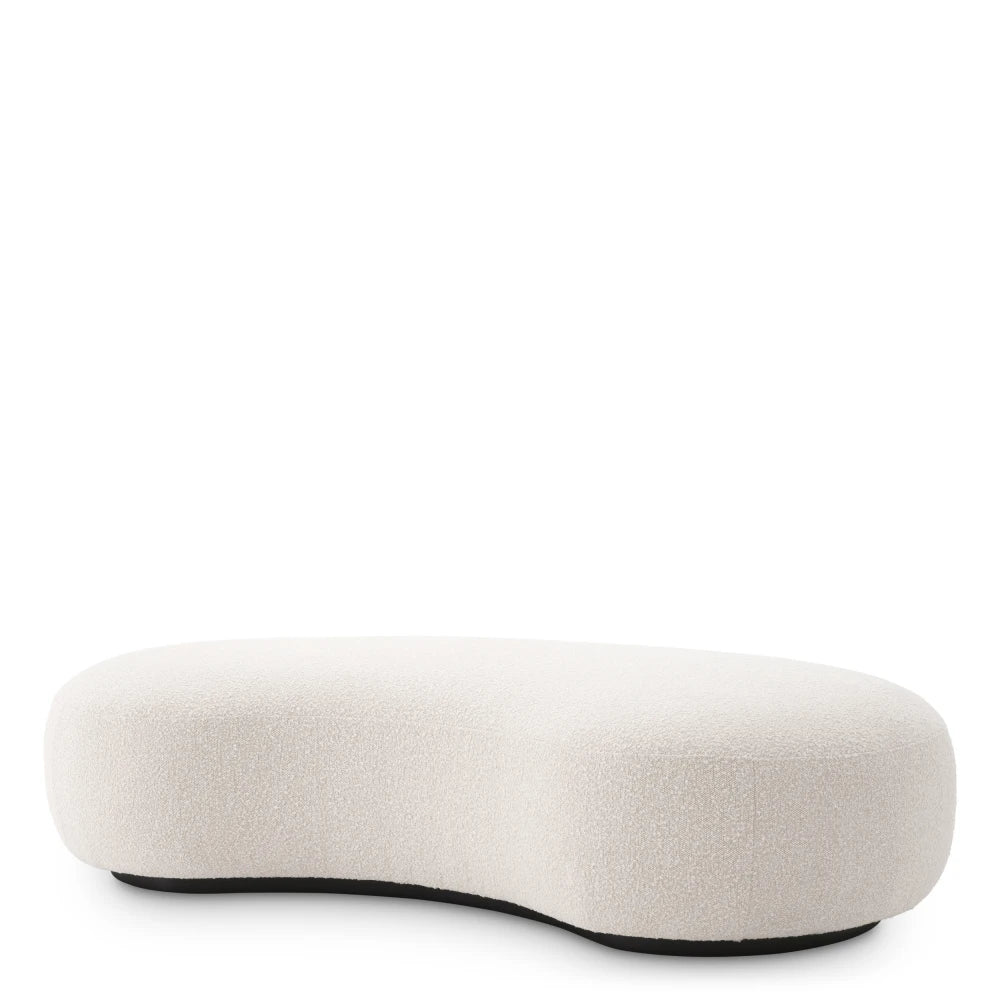 Bancheta tapitat cu Stofa boucle Crem L180xA95xH44cm Bjorn Eichholtz