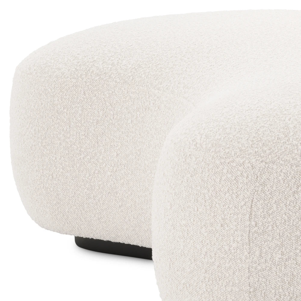 Bancheta tapitat cu Stofa boucle Crem L180xA95xH44cm Bjorn Eichholtz