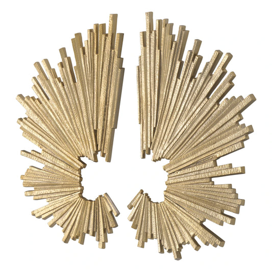 Set 2 decoratiuni de perete din Metal Auriu L45xH72cm Bryant Eichholtz