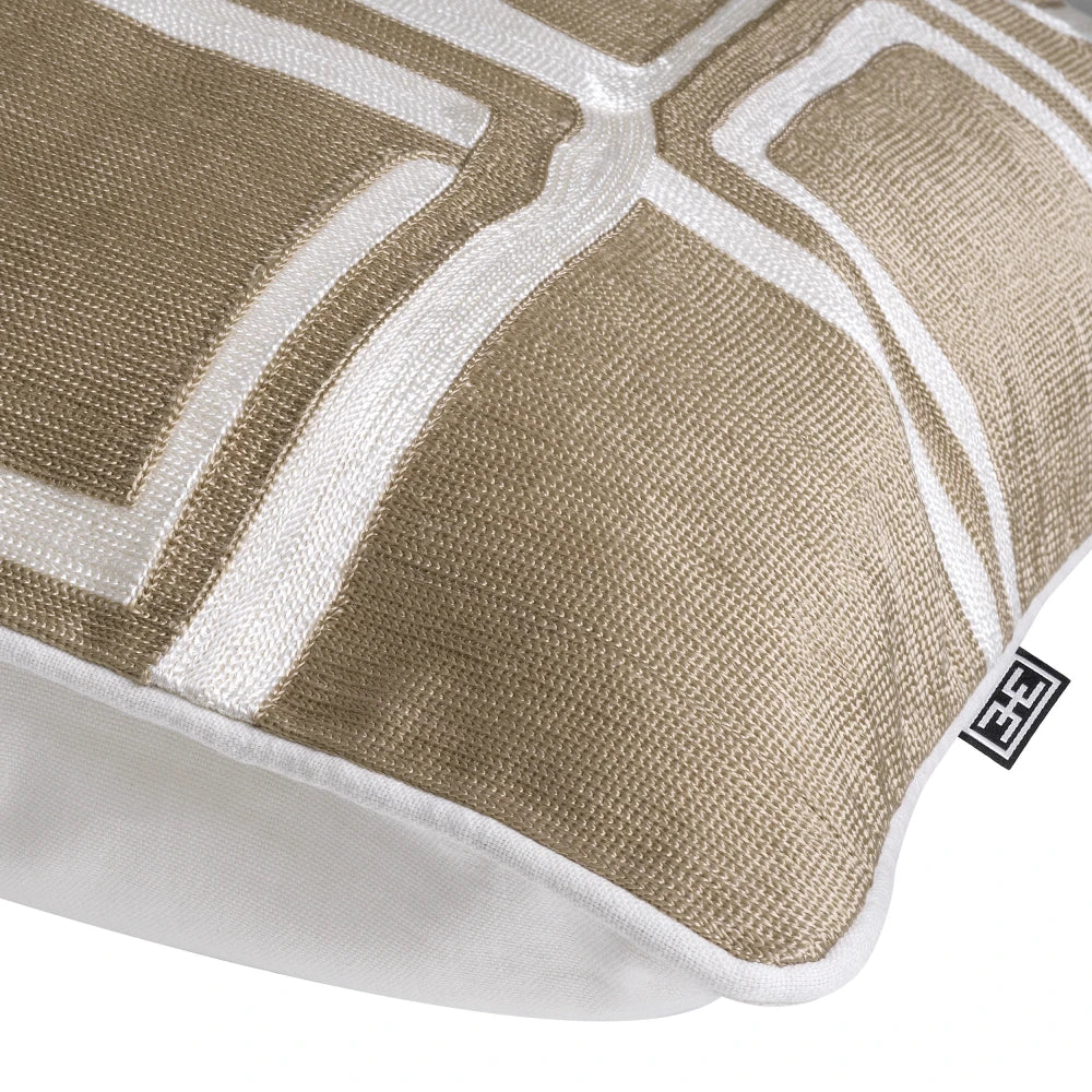 Perna decorativa din Stofa Bej/Alb L50xHcm Ribeira Eichholtz
