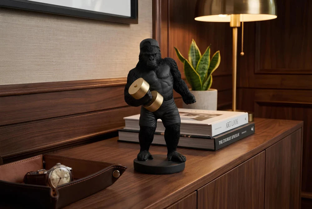 Obiect decorativ din Polirasina Negru/Auriu H29xL17cm KING APE