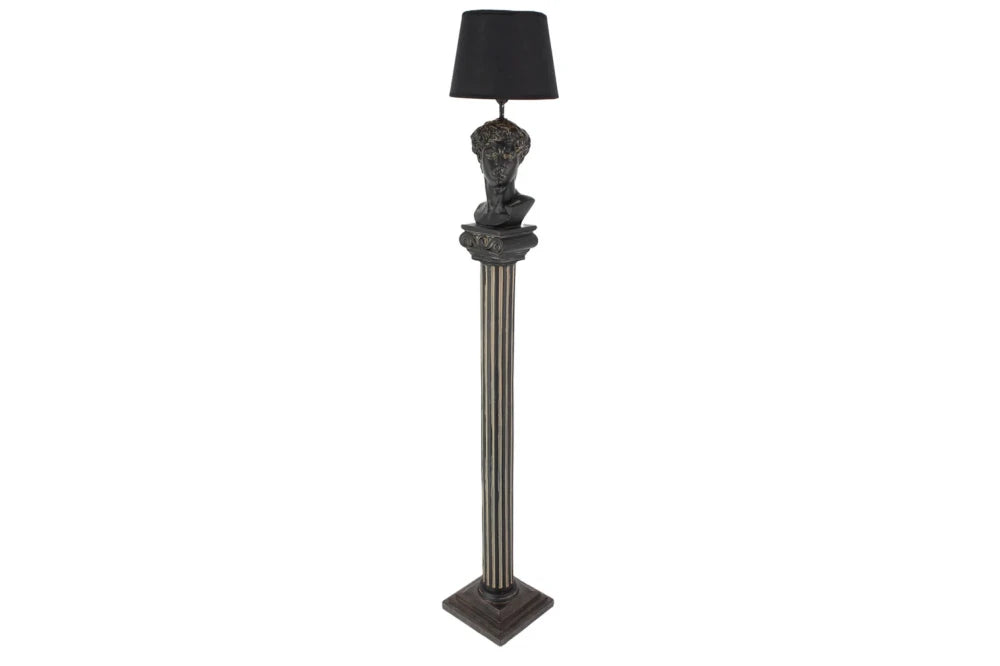 Lampa de podea din Rasina/Textil Negru L19xH120cm DAVID