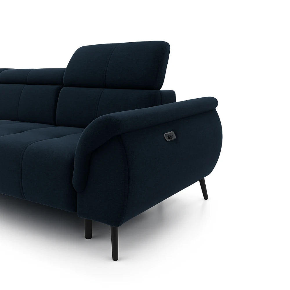 Coltar cu extensie electrica tapitat cu material Vogue 13 Deep Ocean Genova