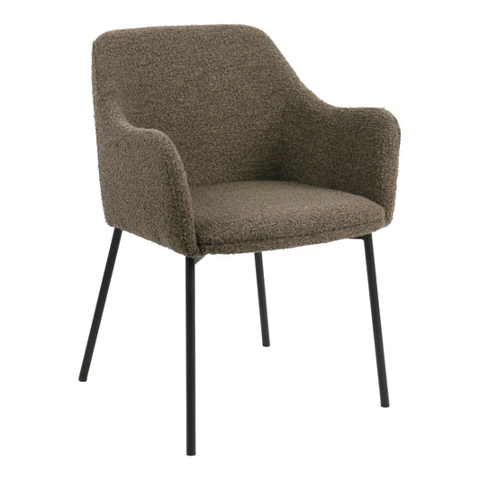 Set 2 scaune din Stofa boucle Maro si Metal Negru L56xH79,5cm Melilla