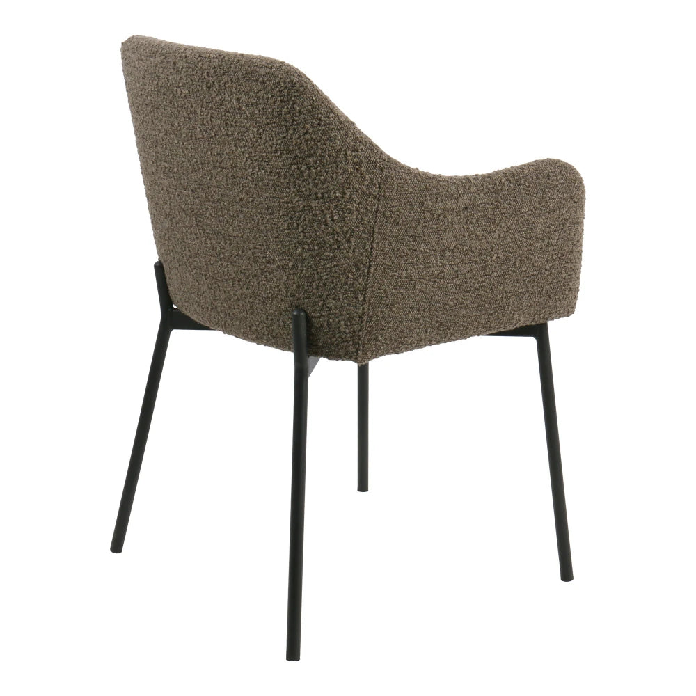 Set 2 scaune din Stofa boucle Maro si Metal Negru L56xH79,5cm Melilla
