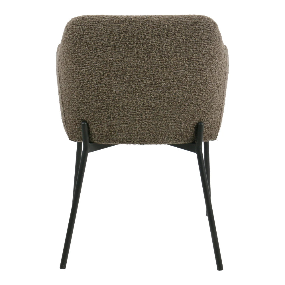 Set 2 scaune din Stofa boucle Maro si Metal Negru L56xH79,5cm Melilla