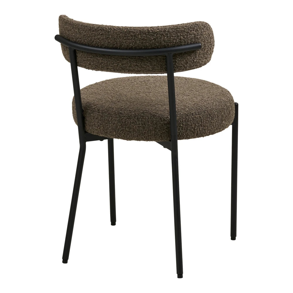 Set 2 scaune din Stofa boucle Maro si Metal Negru L57xH72,5cm Badalona