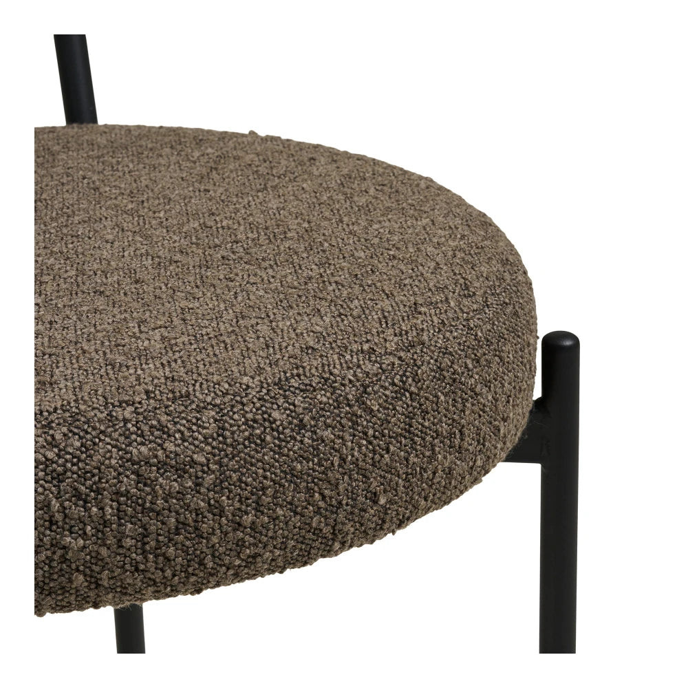 Set 2 scaune din Stofa boucle Maro si Metal Negru L57xH72,5cm Badalona