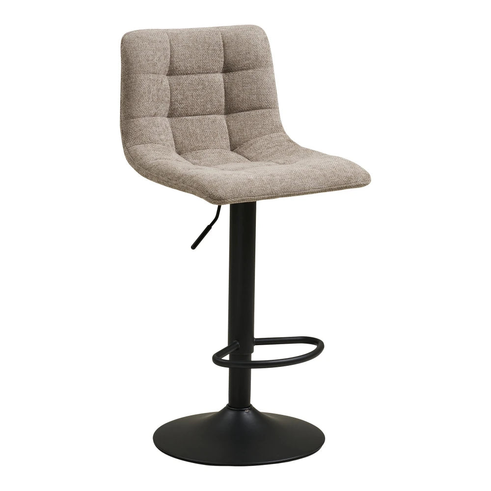 Set 2 scaune de bar din Stofa Gri si Metal Negru L45xH88-108cm Middelfart