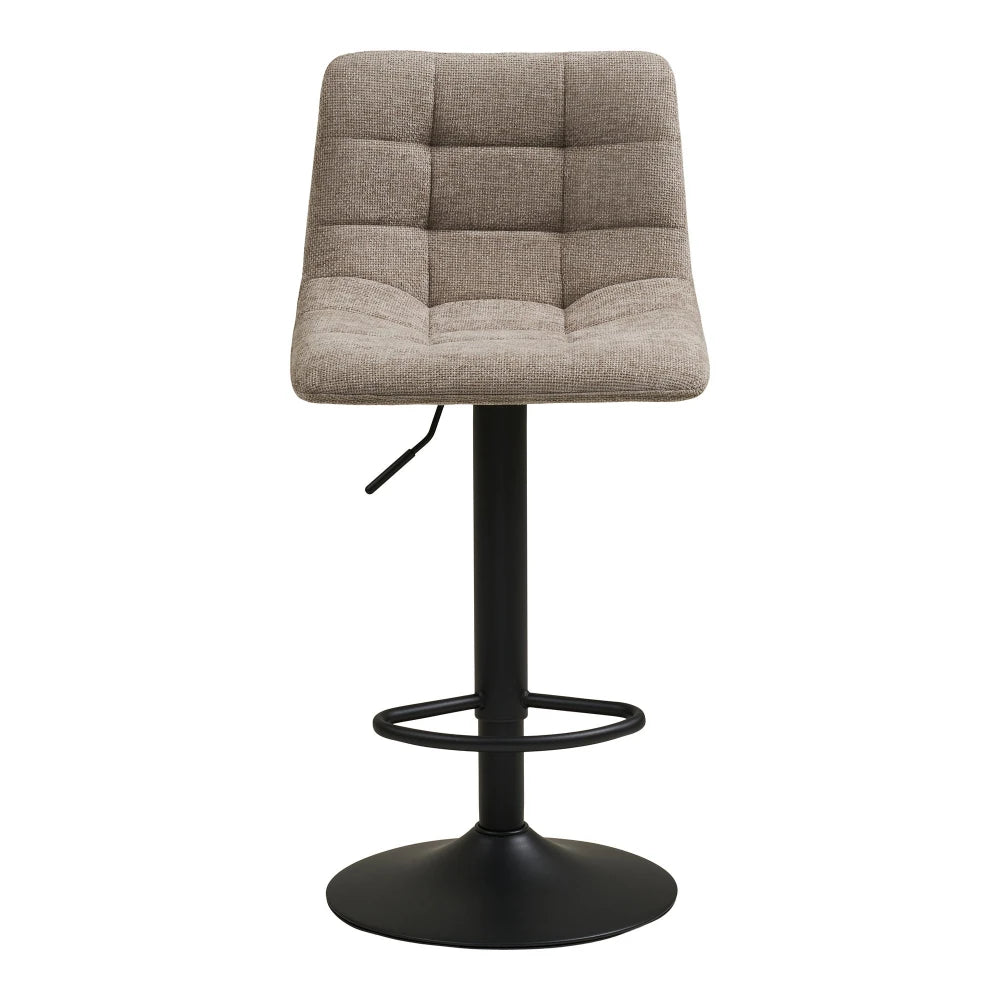 Set 2 scaune de bar din Stofa Gri si Metal Negru L45xH88-108cm Middelfart