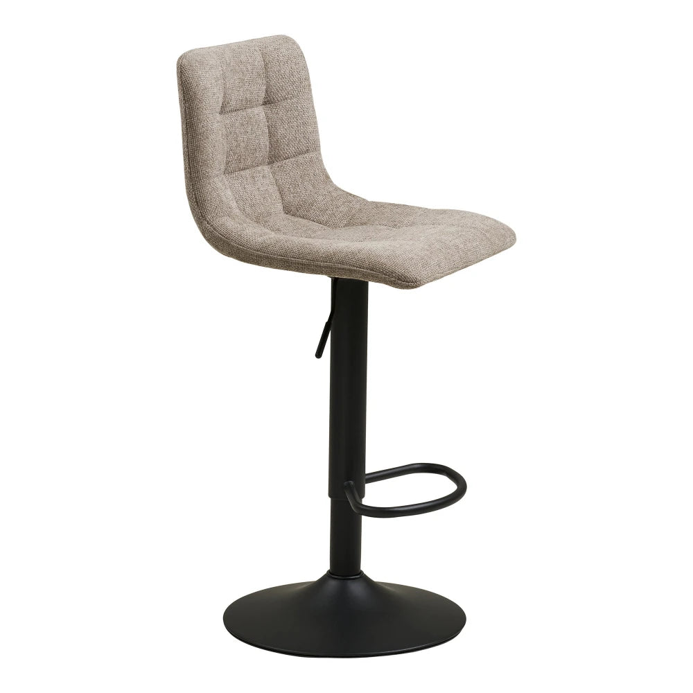 Set 2 scaune de bar din Stofa Gri si Metal Negru L45xH88-108cm Middelfart