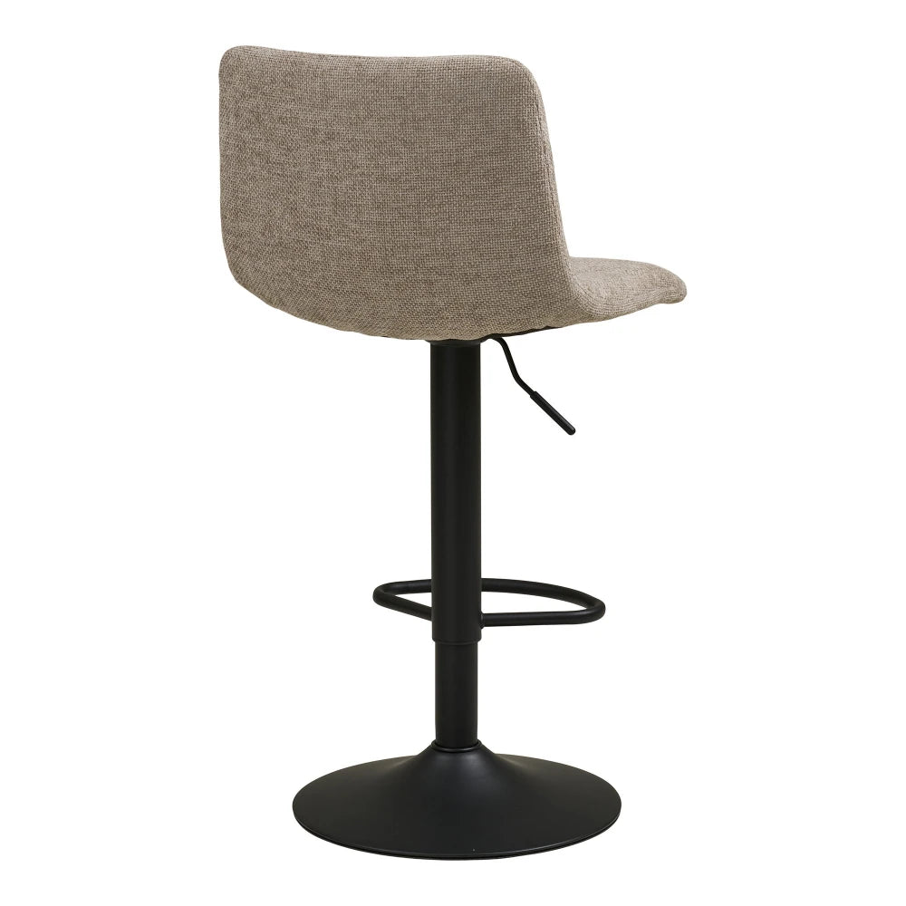 Set 2 scaune de bar din Stofa Gri si Metal Negru L45xH88-108cm Middelfart