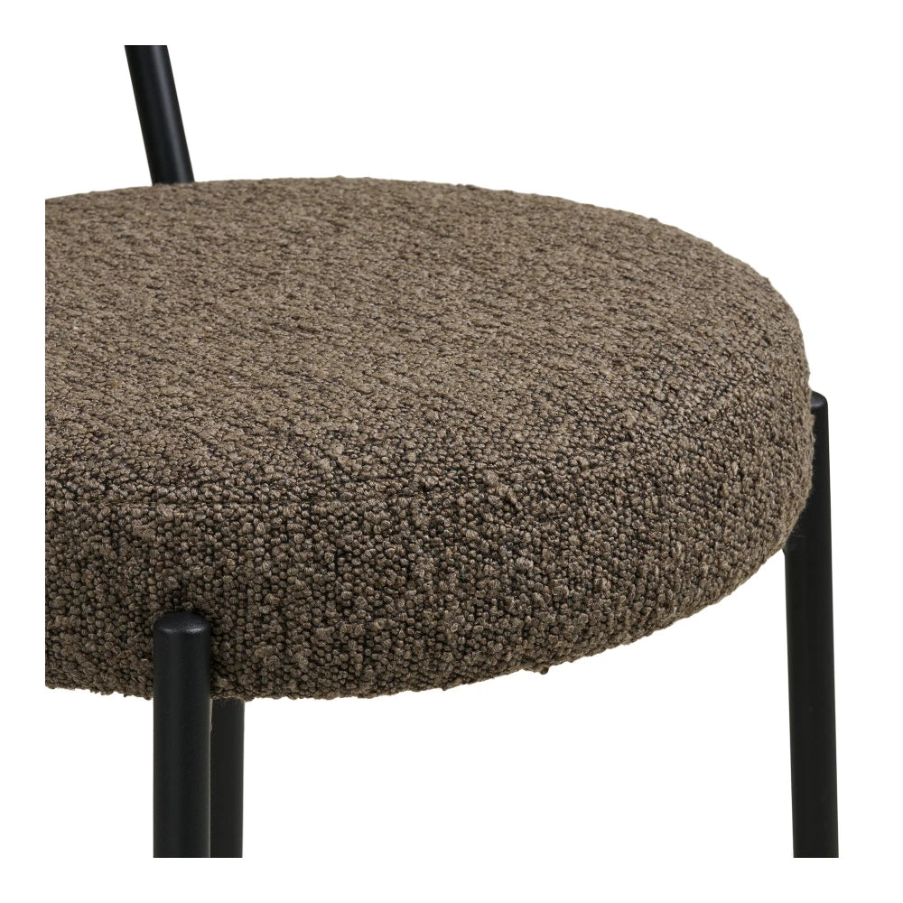 Scaun de bar din Stofa boucle Maro si Metal Negru L46xH90cm Badalona